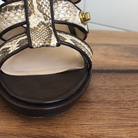 Stunning snakeskin print Tamarah heeled sandal with turn locks. - Picture 6 of 17